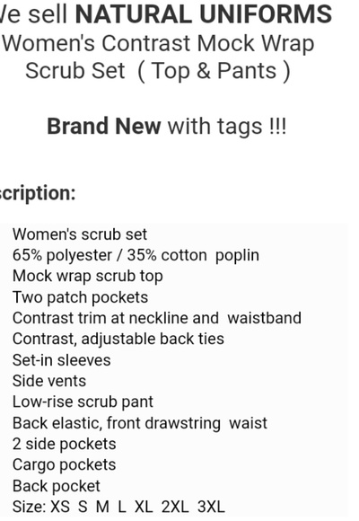 Natural Uniform, tie back. - Picture 5 of 5